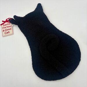 Black Cat Sherpa  Christmas Stocking Santa I've Been a Good Cat Holiday Decor
